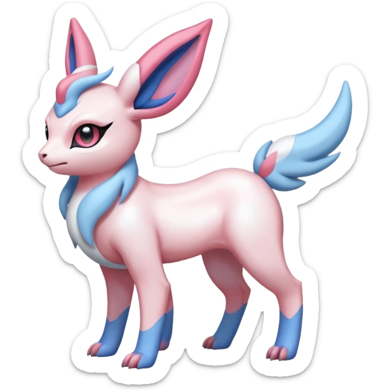 Absol-Lumineon-Sylveon-Amauara-Fakémon-hybrid-creature (full body)  sticker