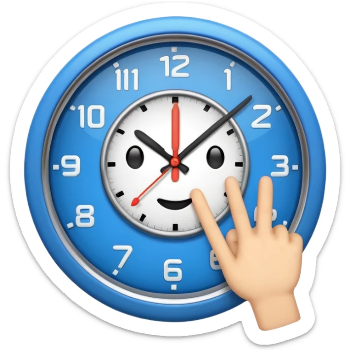 I want a clock it emoji with the fingers like the latest trend  sticker