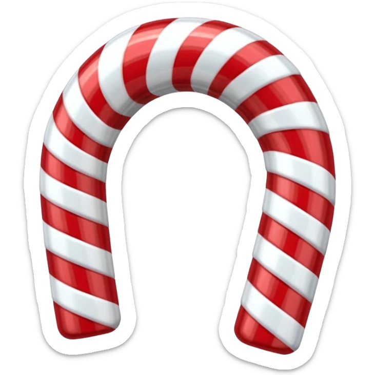 3D render of Candy Cane Arch, made entirely of dessert materials, glistening sugar crystal texture, glossy red and white striped hard candy, delicious confectionery aesthetic, Apple emoji style, isolated on white background --v 6.0. sticker