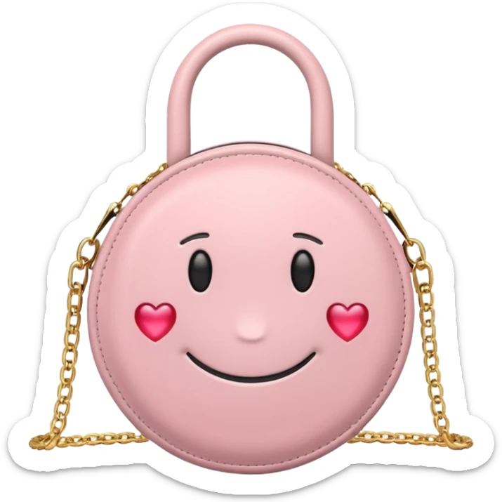 fashionable pastel pink handbag apple emoji inspired sticker