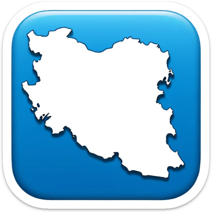 iran map outline sticker