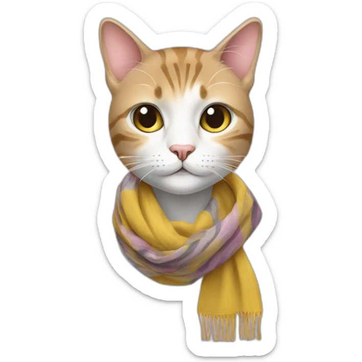 Fashion Cat in fashion scarf sticker