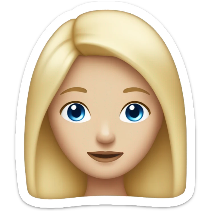 girl with blonde straight hair and blue eyes sticker