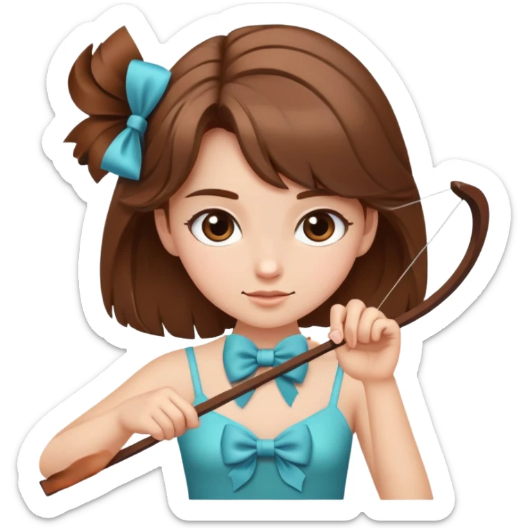 Fais moi une fille brune qui fait une révérence  sticker