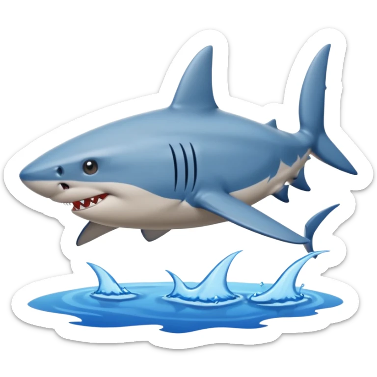 A shark with blue shoes on land near water not in it sticker