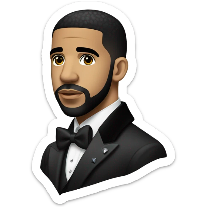 Iconic-style Candid Likeness Drake:

A suave figure with a clean-cut look, diamond studs, and a thoughtful expression. Known for his smooth charisma and introspective vibe, effortlessly blending style and emotion. sticker