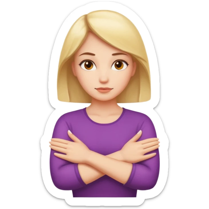 Woman Gesturing No, A woman with arms crossed forming an 'X' sticker