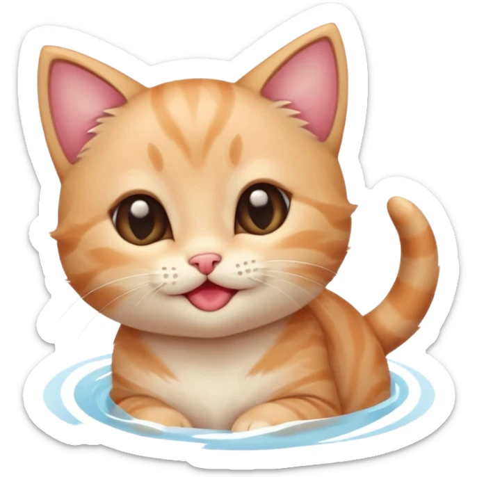 A kitten feeling a whirlpool of happiness. Blushing and feeling in love, grinning and smiling and making a kissy face. Something sweet and perfect to send to someone you love, not a familiar love something more deep and profound sticker