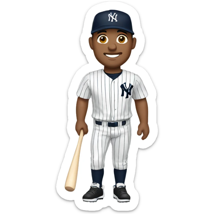 Hispanic man with jersey of the New York Yankees  sticker