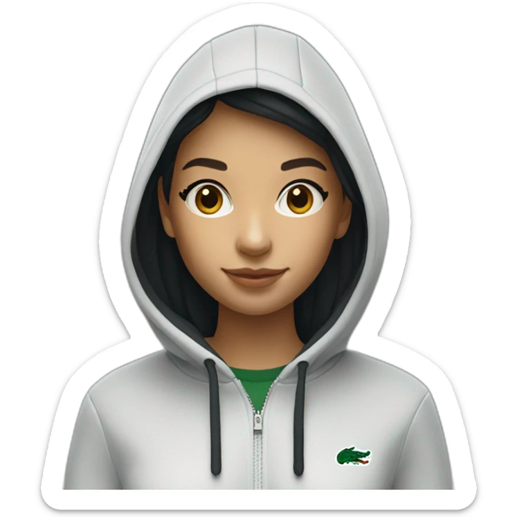 Lacoste bag girl with black lacoste hoodie sticker