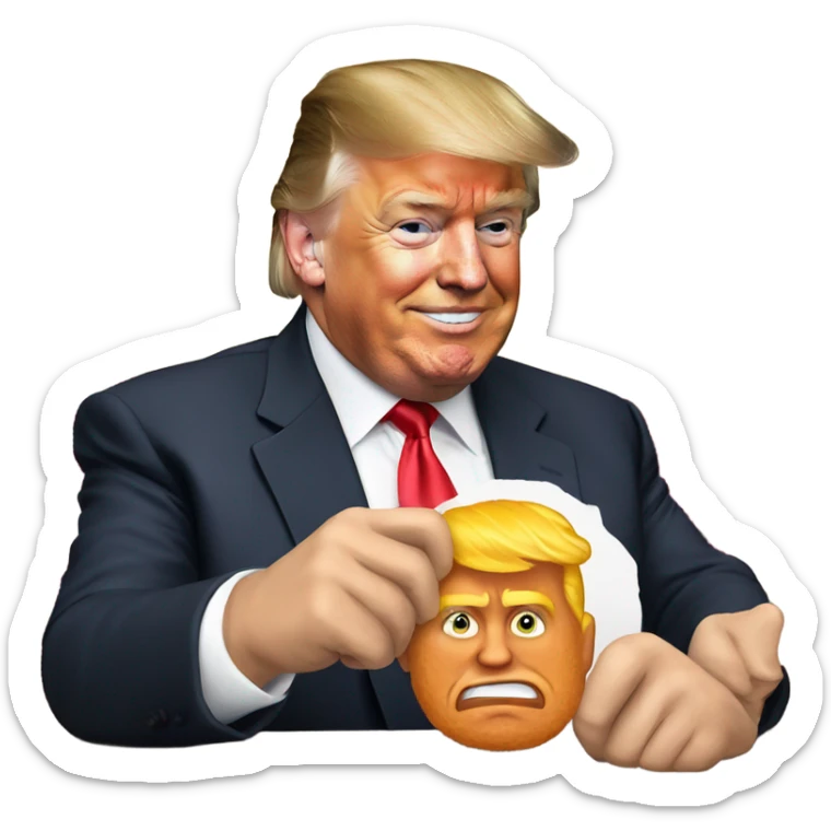 Trump with fried sticker