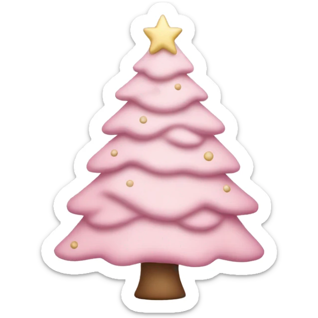 pastel pink christmas tree sticker