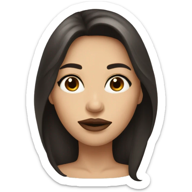 Beautiful woman with big lips, long dark hair and big brown eyes sticker