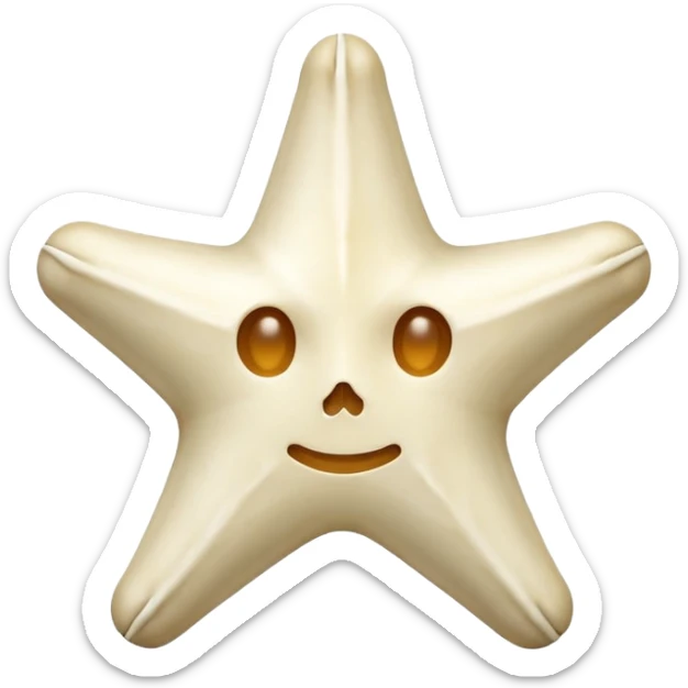 starshape made of bone. no face . no outer ridge. no eyes. no. nose. no mouth sticker