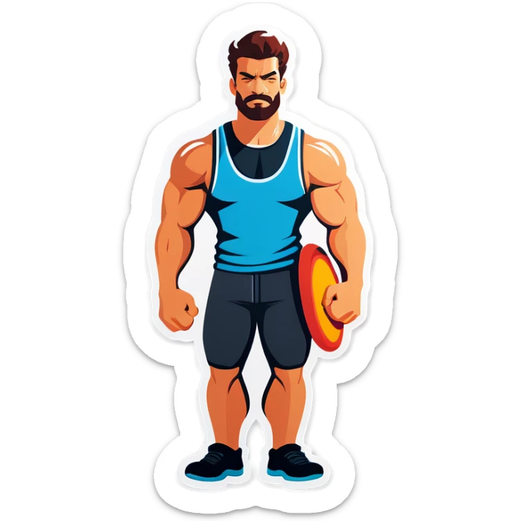 Strong man sticker