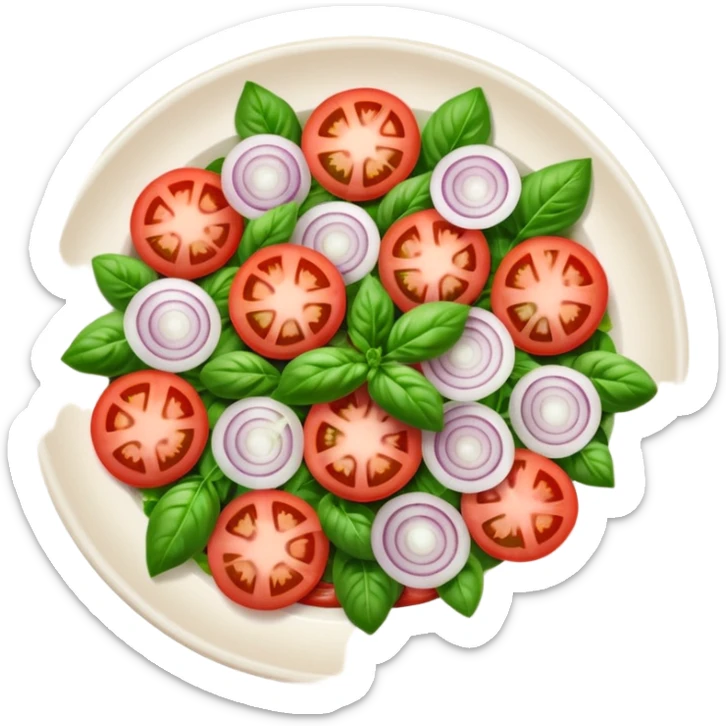 Fai un miscuglio Marinato di pomodoro fresco, cipolla, basilico e origano tutti tagliati  sticker