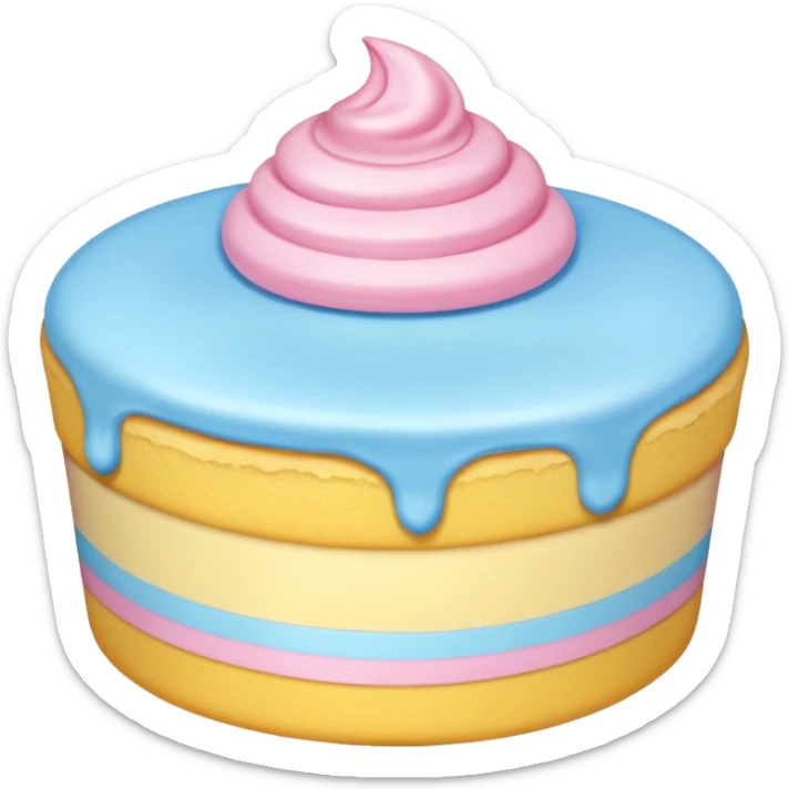 pastel dessert, mix of blue, pink, and yellow colors sticker