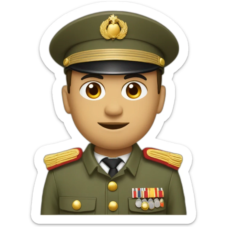 Officier militaire (avec tenu beige et étoile marocain sur la casquette) sticker