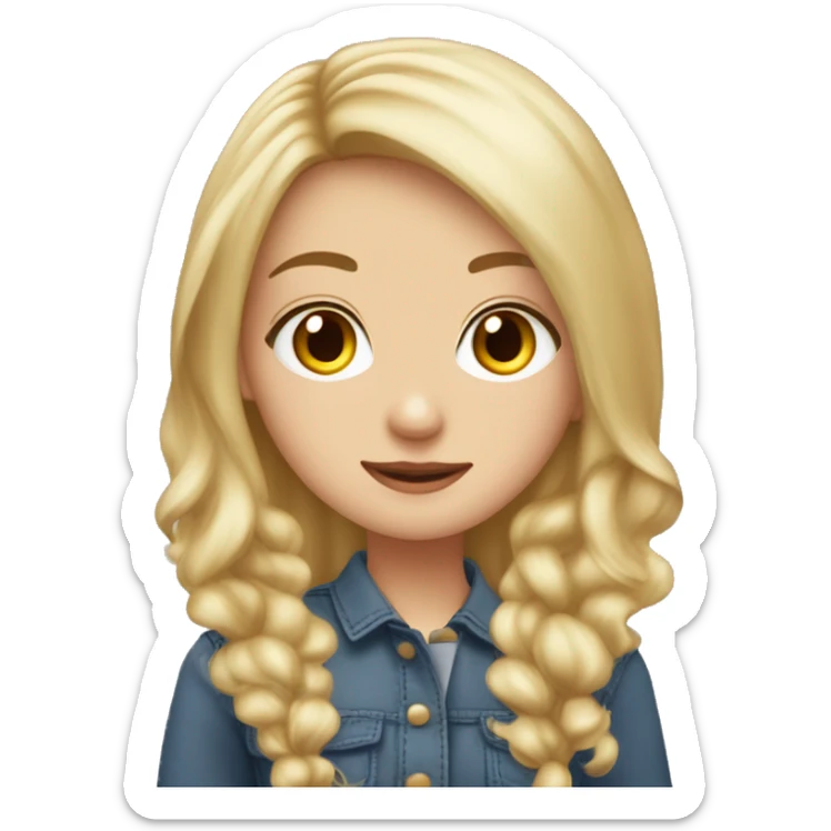 Girl with Hazel eyes and blonde hair with red highlights, ￼ ￼￼￼￼ sticker