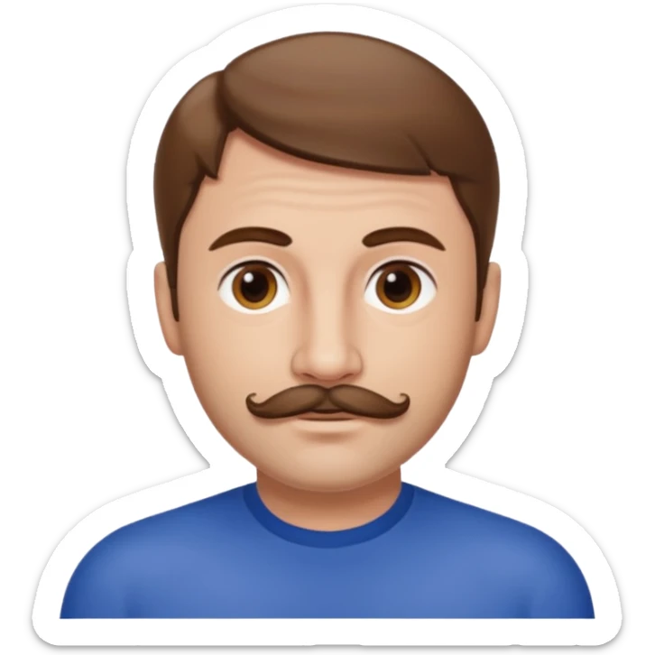 Terry Coldwell of East 17 with brown hair and thin mustache sticker