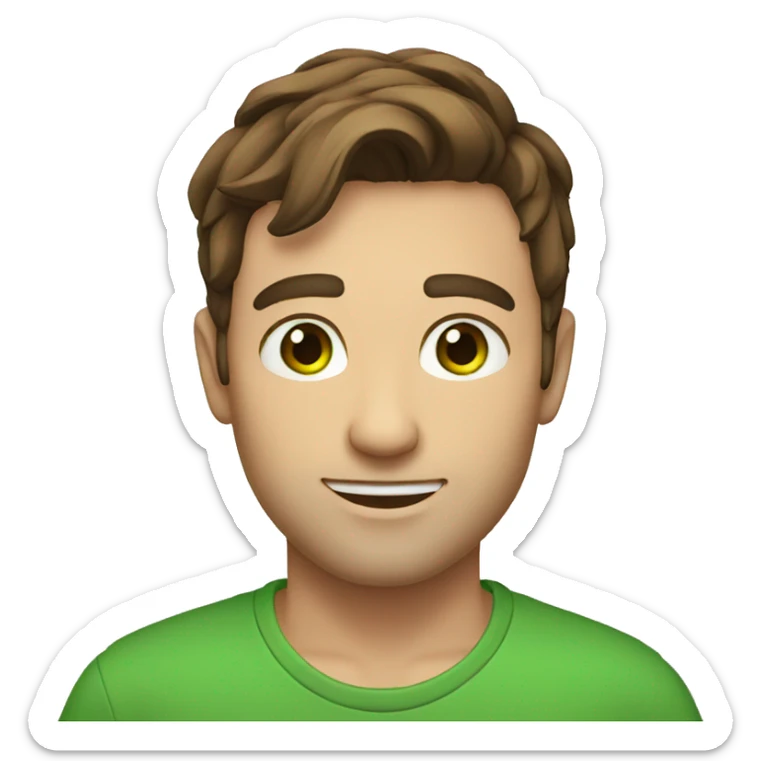 35 year old male with brown hair and green eyes sticker
