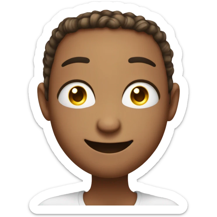 a sparkling, wide-eyed face with a big smile, glowing skin, and a subtle shimmer effect. It could have a rainbow-colored halo above its head, with tiny stars and rhinestones around it, giving off a magical, joyful vibe.

 sticker