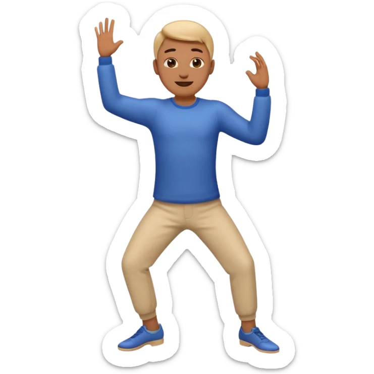 create a person emoji of Barcushake is the superpower name The mover & shaker who stays organised more fun and dancing more coloful male sticker