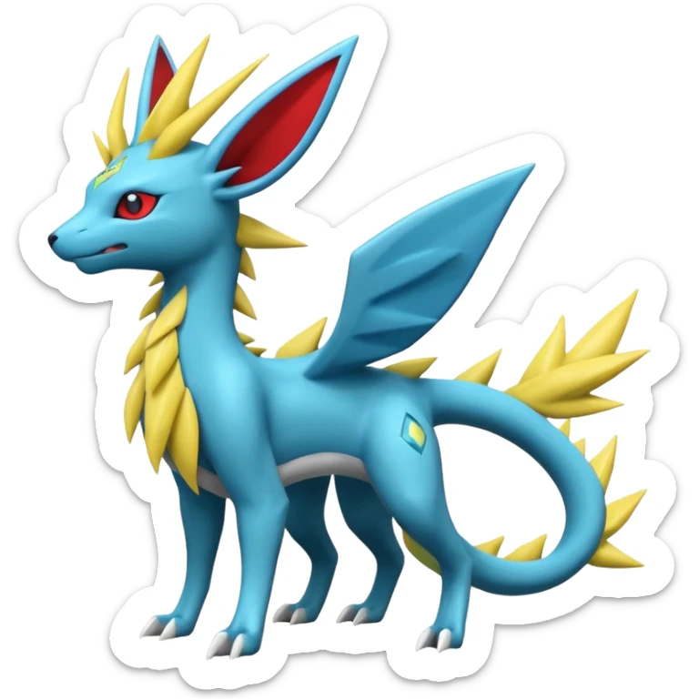 Salamence-Cresselia-Zygarde-Electrike-Jolteon-Manectric-Fakémon-fusion, full body sticker