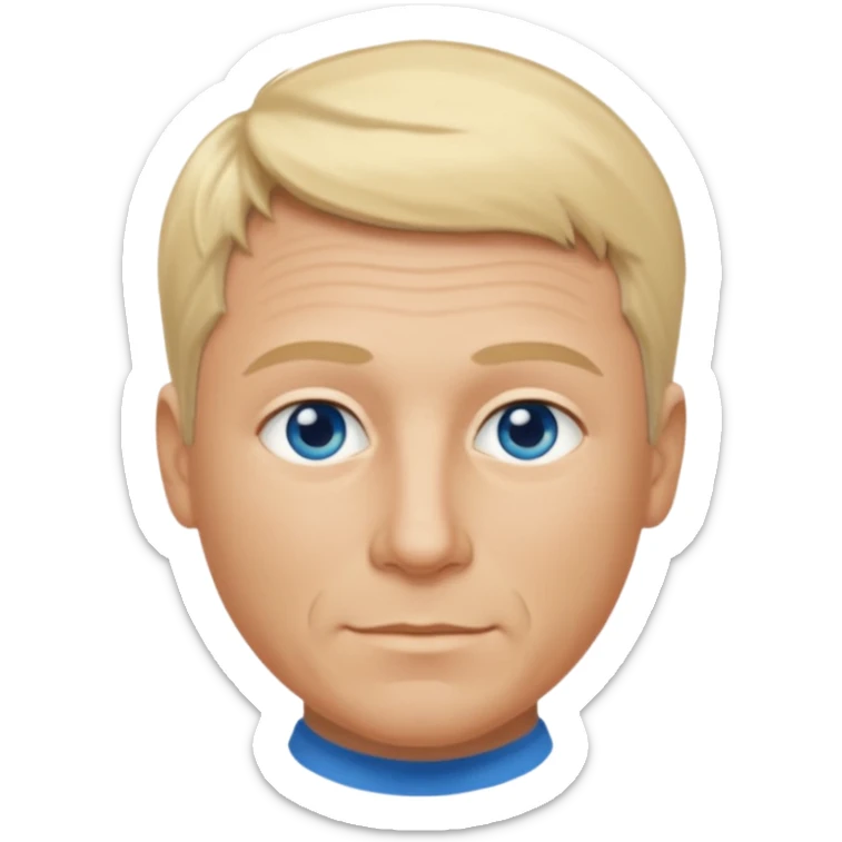 real human male short blond hair blue eyes 5ft 9 140lbs 54 years old Italian sticker