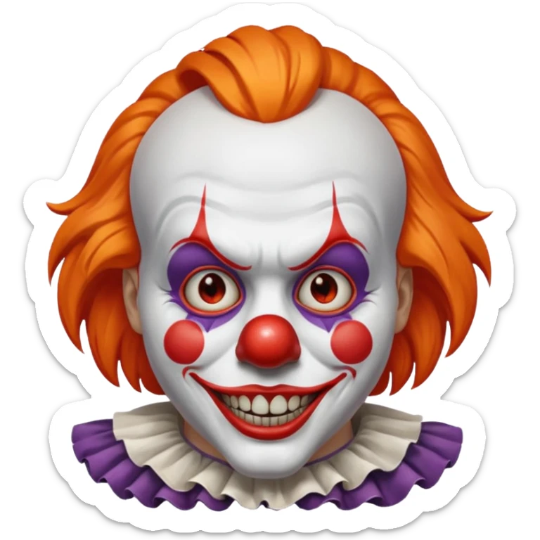 The clown from the movie IT With orange hair sticker