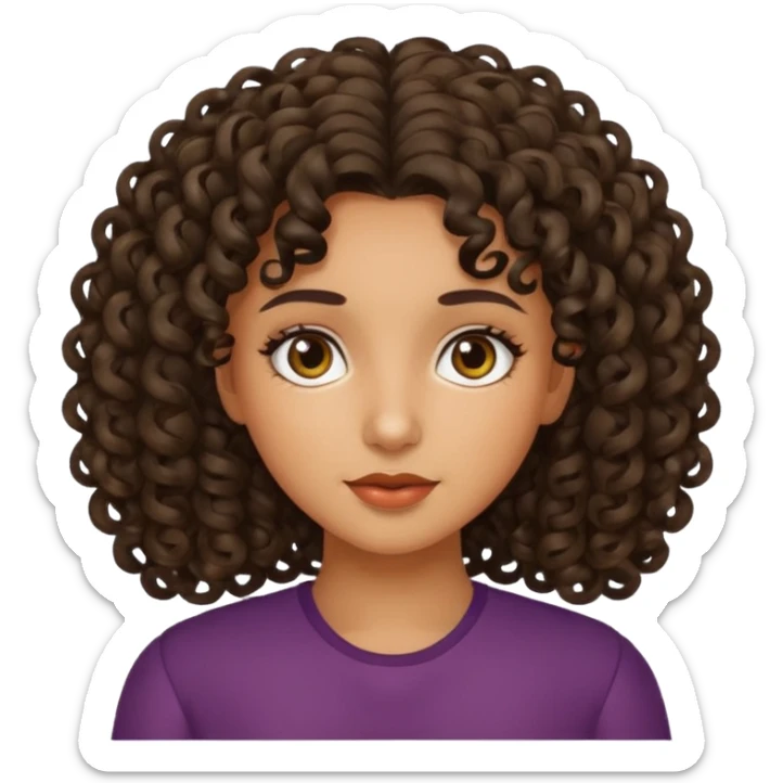 GIRL WITH CURLY DARK BROWN HAIR AND OLIVE SKIN sticker