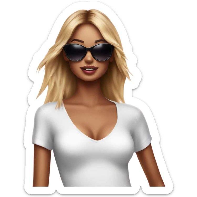 Photo of Victoria secret model posing with sunglasses  sticker