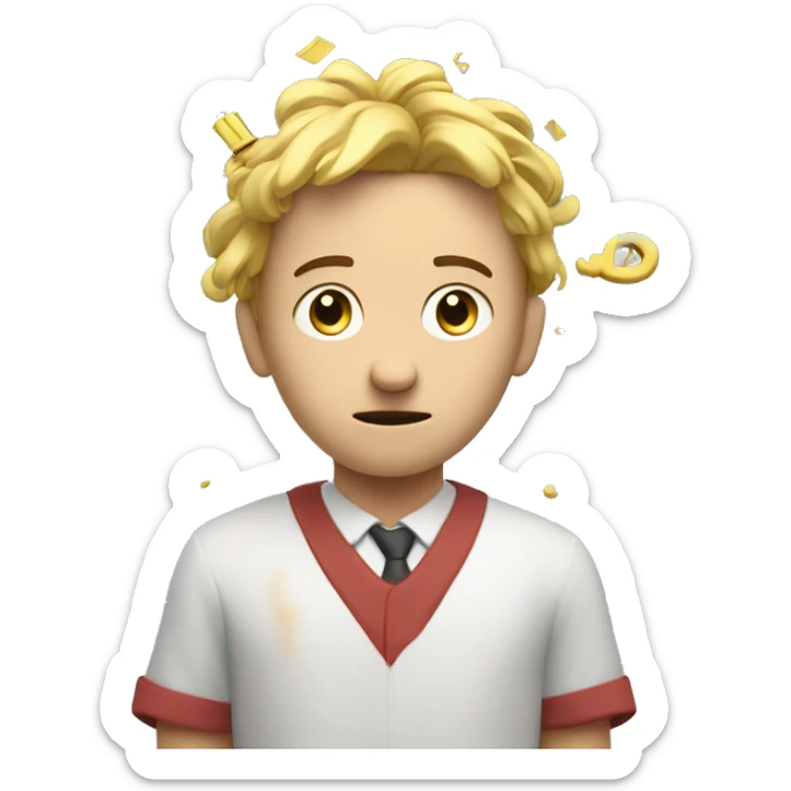 Confused Student with paragraph Symbols (articles of law)  flying around their Head  sticker