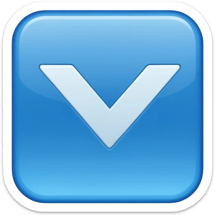 Una raya como ✔️ así pero azul y un cadrado así pero el ✔️ sea más grande sticker