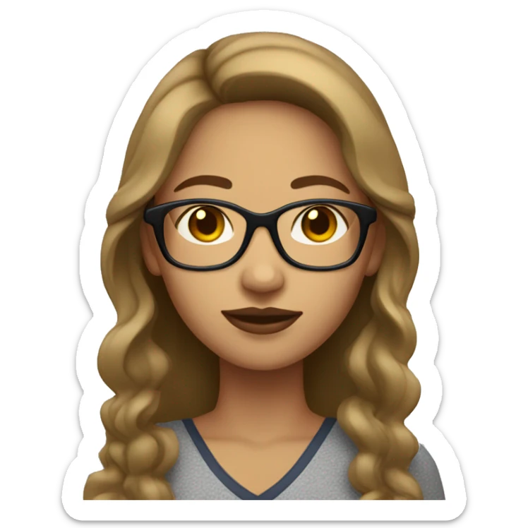 light skin mexican woman with glasses and light brown hair sticker