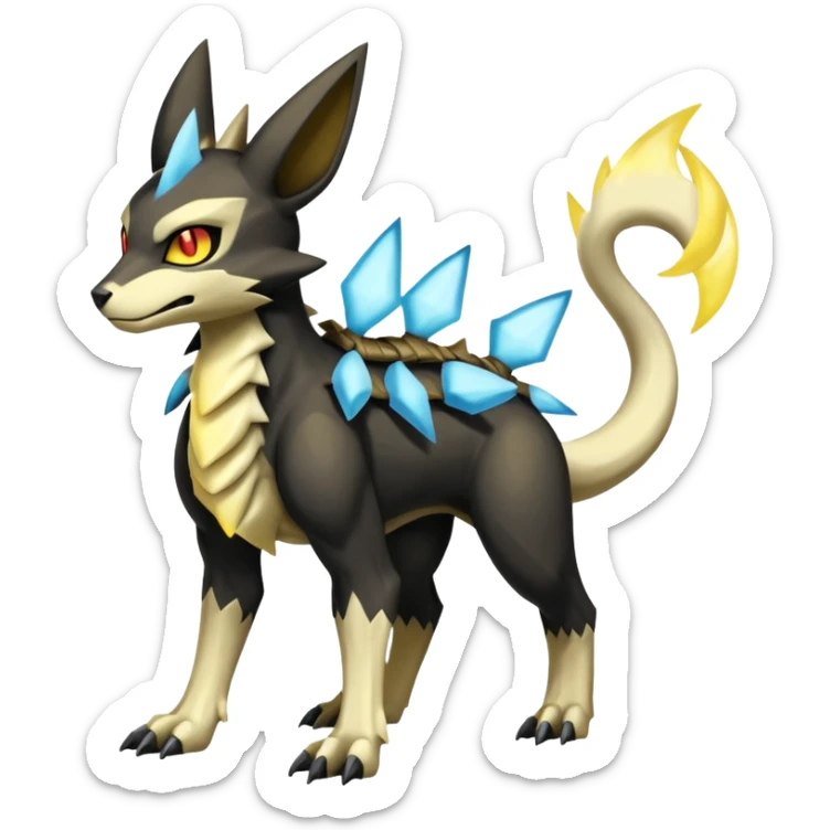 Manectric-Lucio-Cubone-Umbreon-Marowak-Draco-Fakémon-hybrid-creature (full body), 4 legs sticker