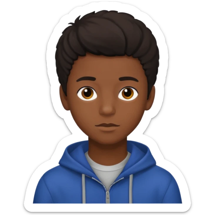 teen black boy with medium 4B hair and dark brown eyes  sticker