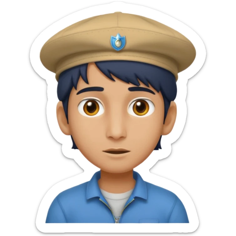  Fait un jeune indien pas trop beau avec un léger surprise un double menton et une casquette sur la tete sticker