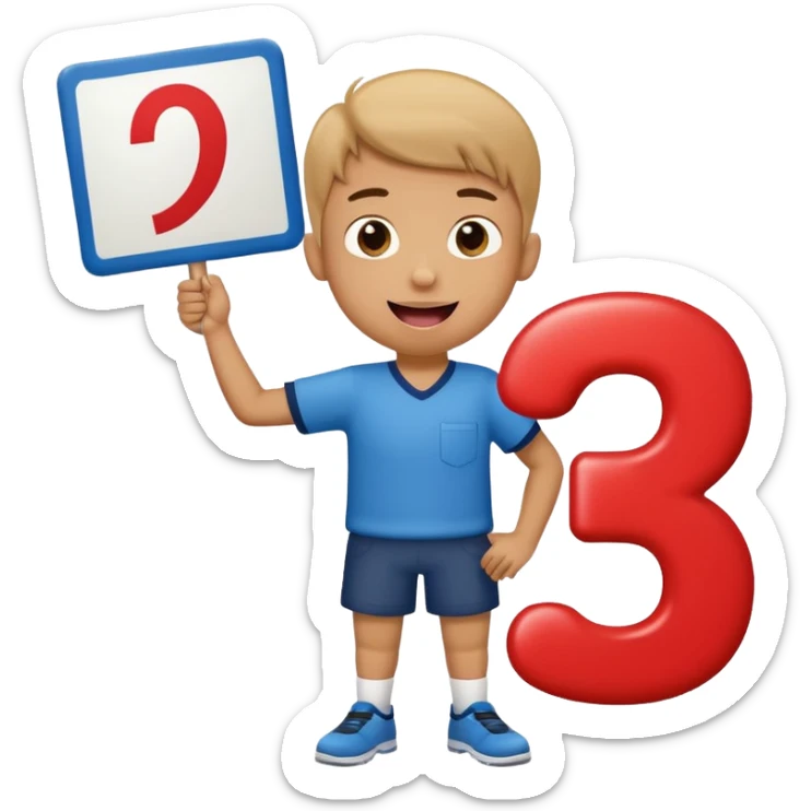 A school that has the number 9 on top of it's eyes holding a sign with the number 9 on the sign with a mouth sticking out his tongue with legs and arms with him being happy full of joy sticker