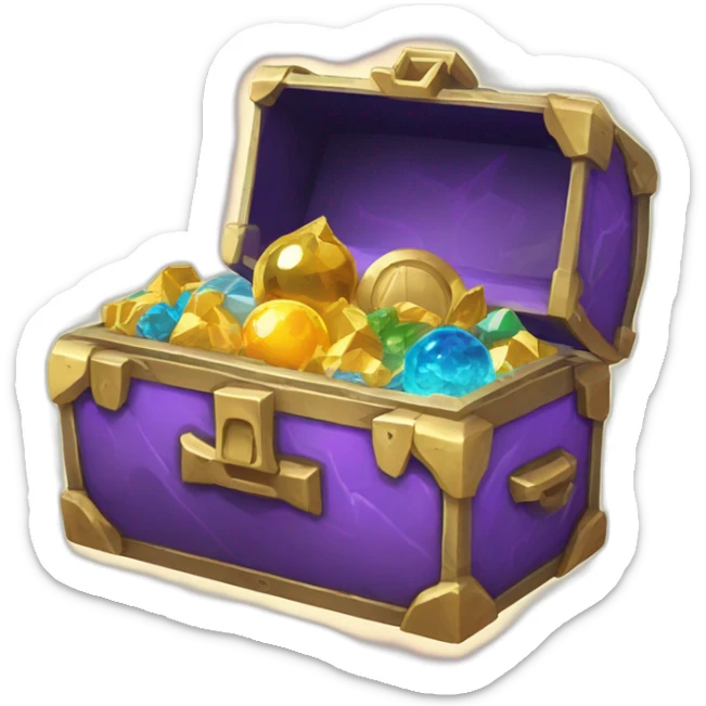 Pokemon Game LootCase Purple Chaotic Color Rich Treasure Legendary Epic Items and Pokemons Inside sticker