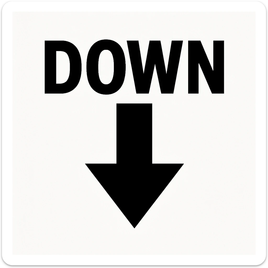 Grassi buoni con freccia in basso, come a significare che vanno al ribasso sticker