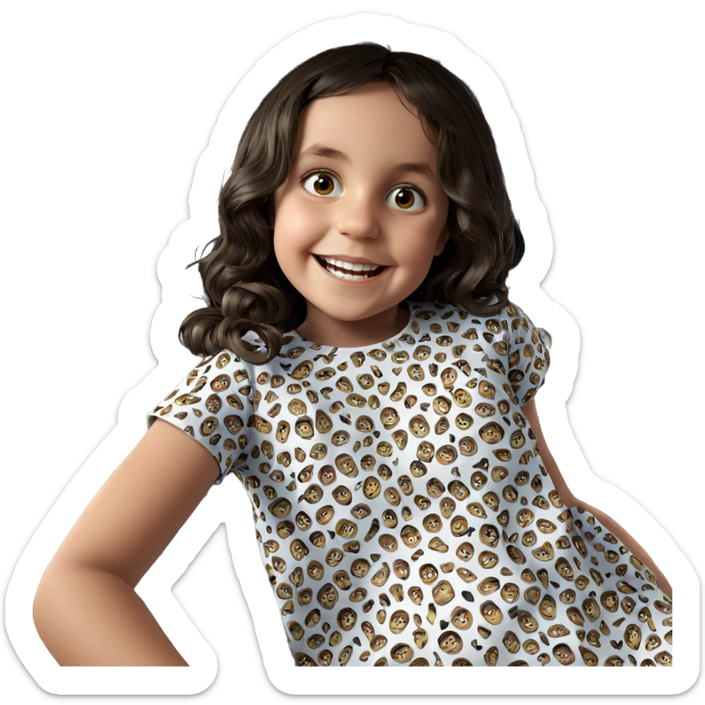 smiling girl in car interior sticker