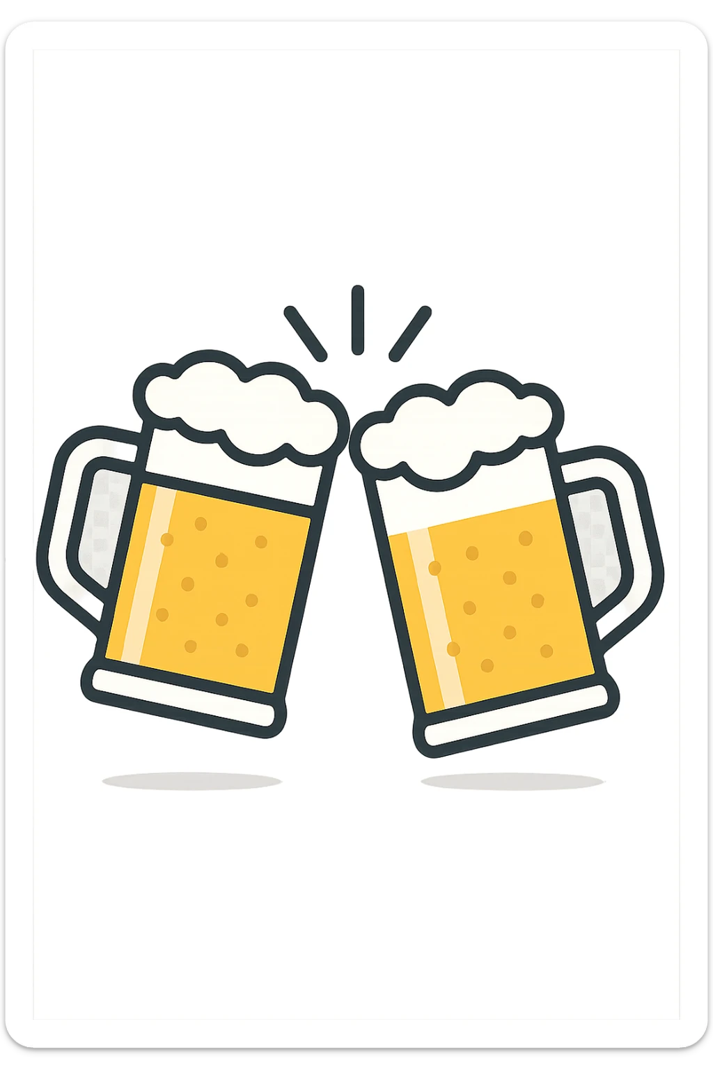 2 drink che fanno brindisi di birre senza mani sticker