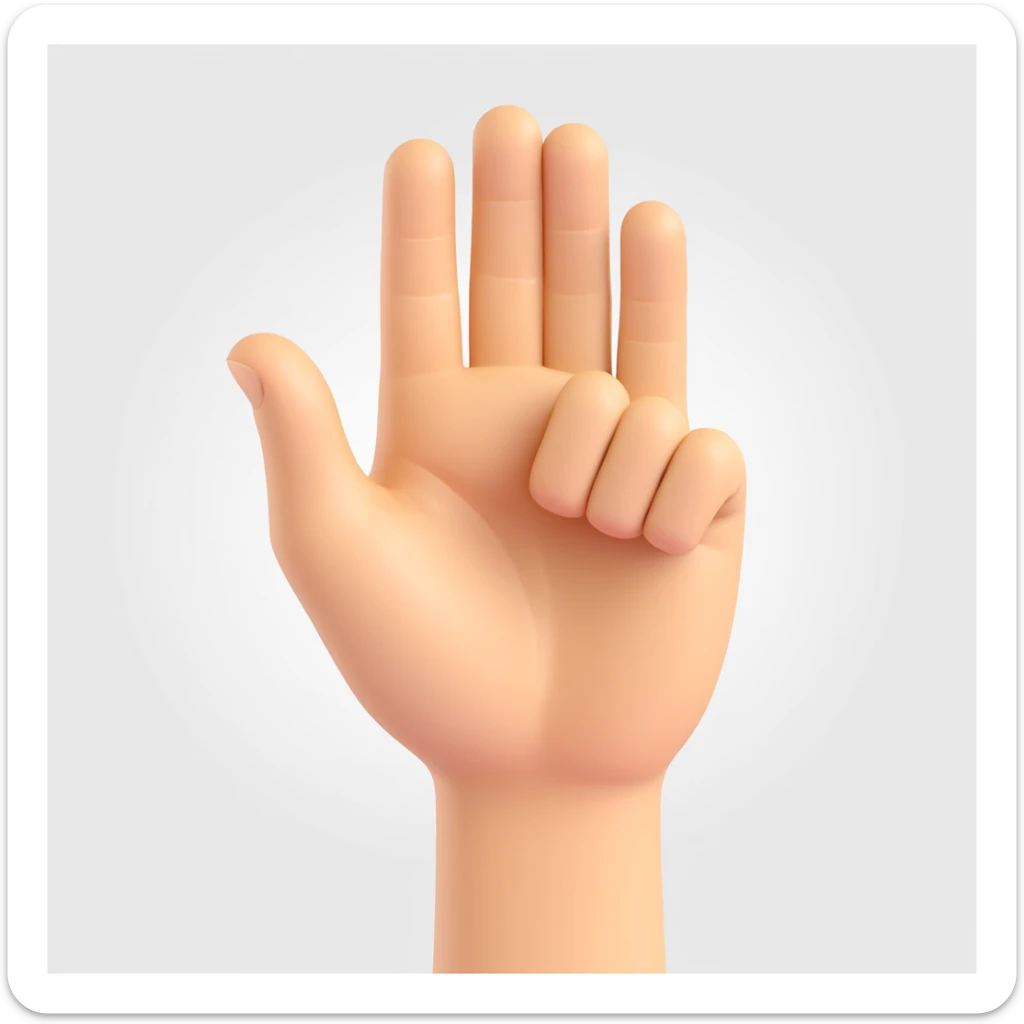 hand making a kungfu salute gesture, fingers together, one hand in a fist and the other palm open, emoji style sticker