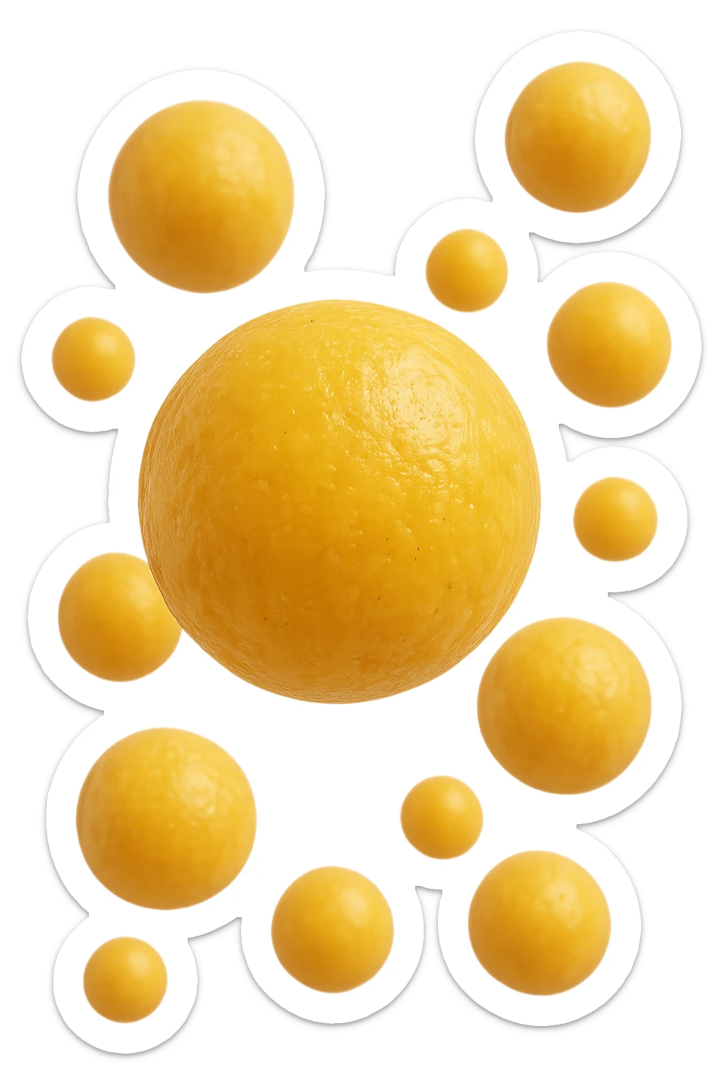 cellule di grasso gialle (adipociti) fluttuano in aria, iperrealistico 4k sticker