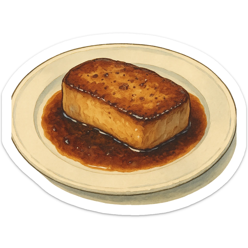 ghibli style foie gras on a plate sticker