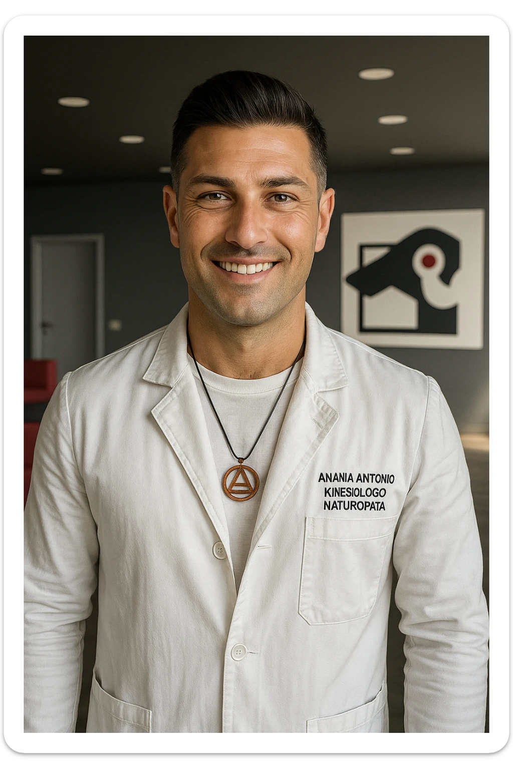 Kinesiologo chiamato Antonio Anania, immagini iperrealistiche sticker