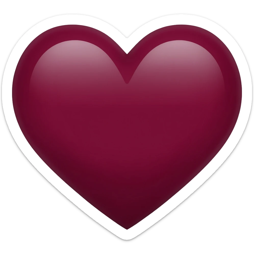 Maroon heart sticker