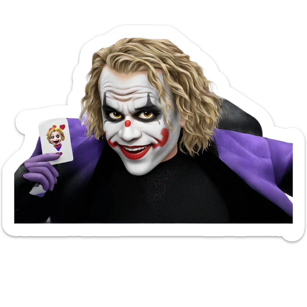 smiling girl with clown card sticker