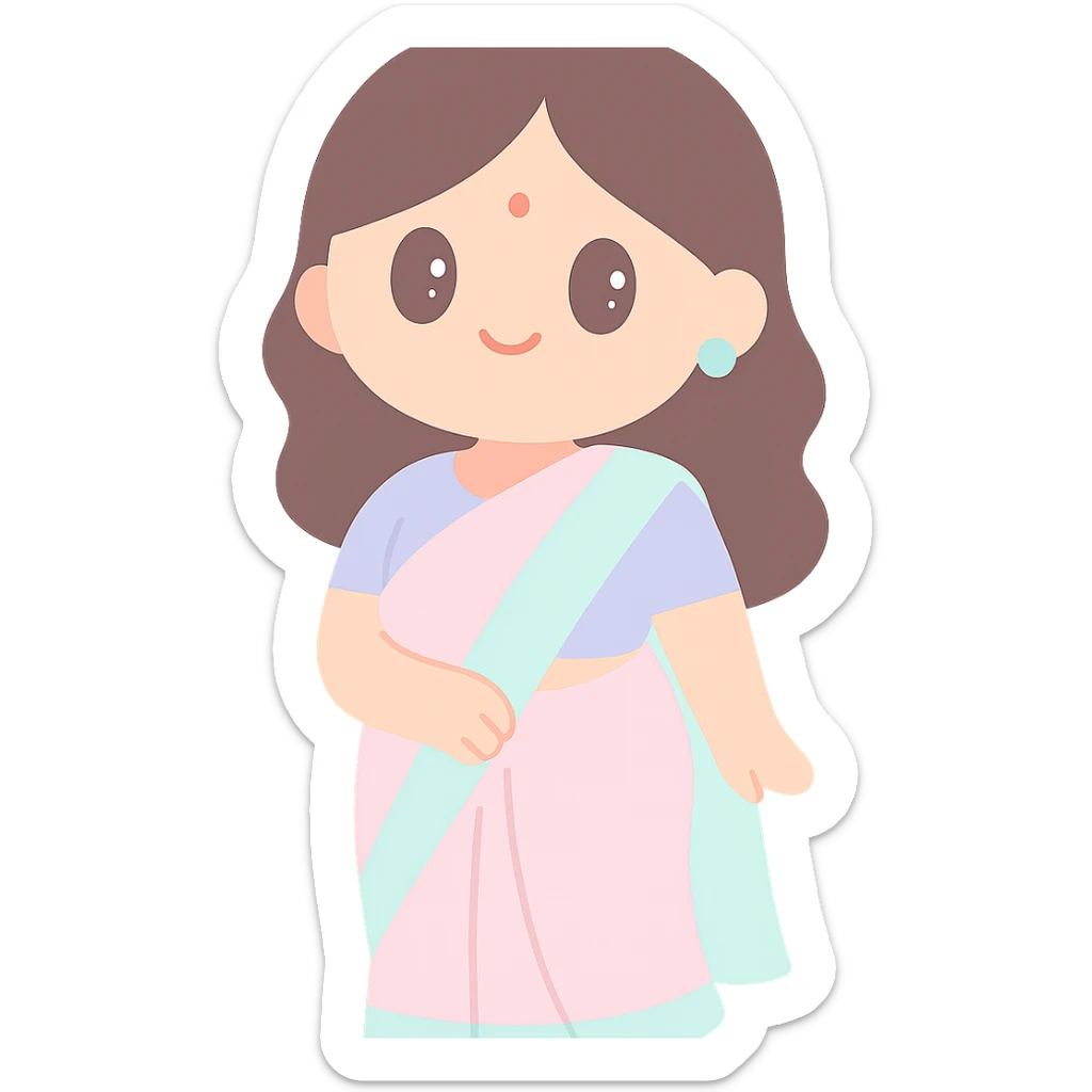 pretty lady in a sari sticker